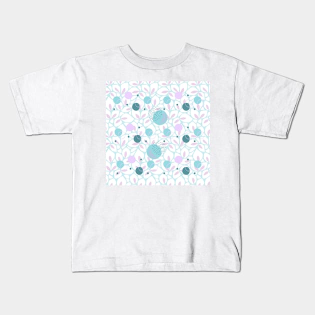 Aqua Pink White Pattern Kids T-Shirt by StuffWeMade